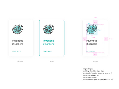 Behavioral Medicine Condition Cards card iconography icons illustration ui design