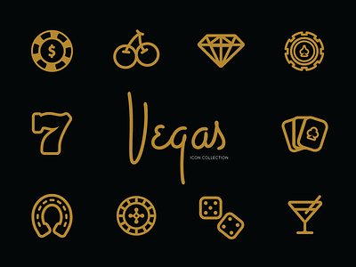 Vegas Icon Collection cards casino chips design dice gambling icon icon set icons luck vegas