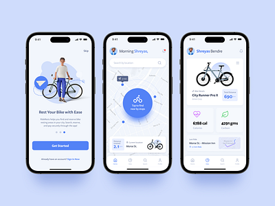 RideRests Bike Resting App screens app design bicycle bike cycle cycling halt app location map mobile app parking resting app ui uiux