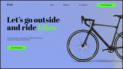 Website Design for Homepage of Concept Bike Shop branding design graphic design typography ui