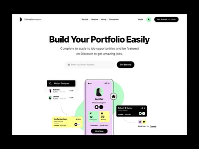 Job Search agency app ui card ui find job freelancer header job search landing page marketing page menu mobile app portfolio product design profile ui ui ux ux web web design website
