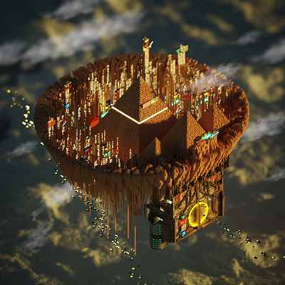 Desert Hub - Voxel Art 3d design digital digitalart illustration magicavoxel render voxel voxelart