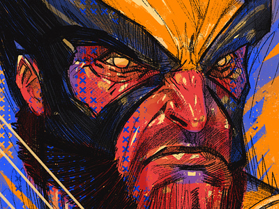 Wolverine - X-men character comics hero illustrated portrait illustration illustrator logan mutants people portrait portrait illustration procreate superhero wolverine x men yellow