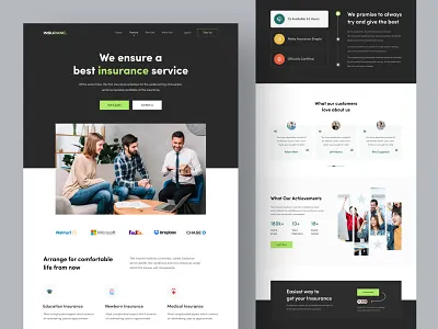 Insurance Landing Page car insurance clean design education insurance family insurance financial insurance health insurance healthcare healthy insurance company insurtech life insurance ui ui design ux web design