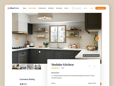 Gharpedia Website apartment e-commerce home homepage interior ui webapp website