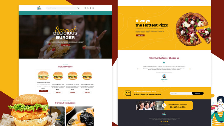 Food Website UI Design by Graphic Spott on Dribbble