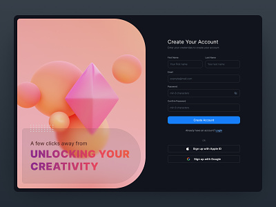 Sign Up - Create An Account Website Design create account design fields figma form landing page login login web register registration registration web sign in sign up sign up web ui ui design ux web website website design