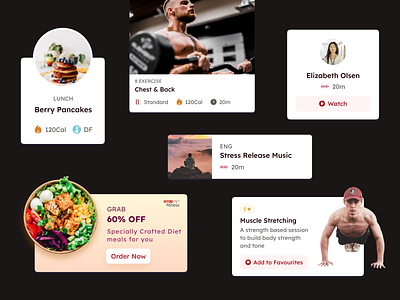 Snap Fitness UI UX application cards elements fitness health mobile ui ux