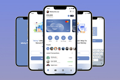 "Minty Finance" - Hip and Hassle-Free Finance App app banking branding design finance illustration logo typography ui ux vector