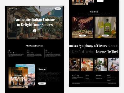 Trattoria Italy - Restaurant Landing Page branding design eat food homepage landing page minimal minimalist restaurant ui ux web design website