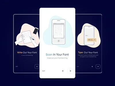 Handtyped Introductory Screen application introductory mobile screen ui ux