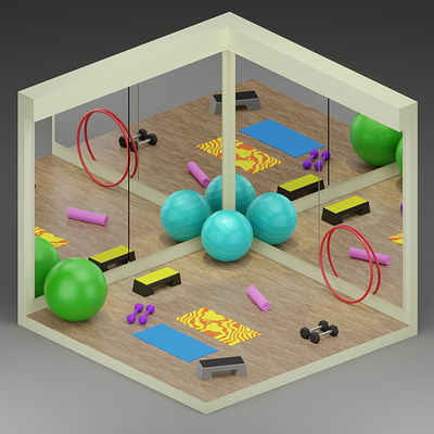 Aerobics Gym 3D 3d 3ddesign blender design graphic design