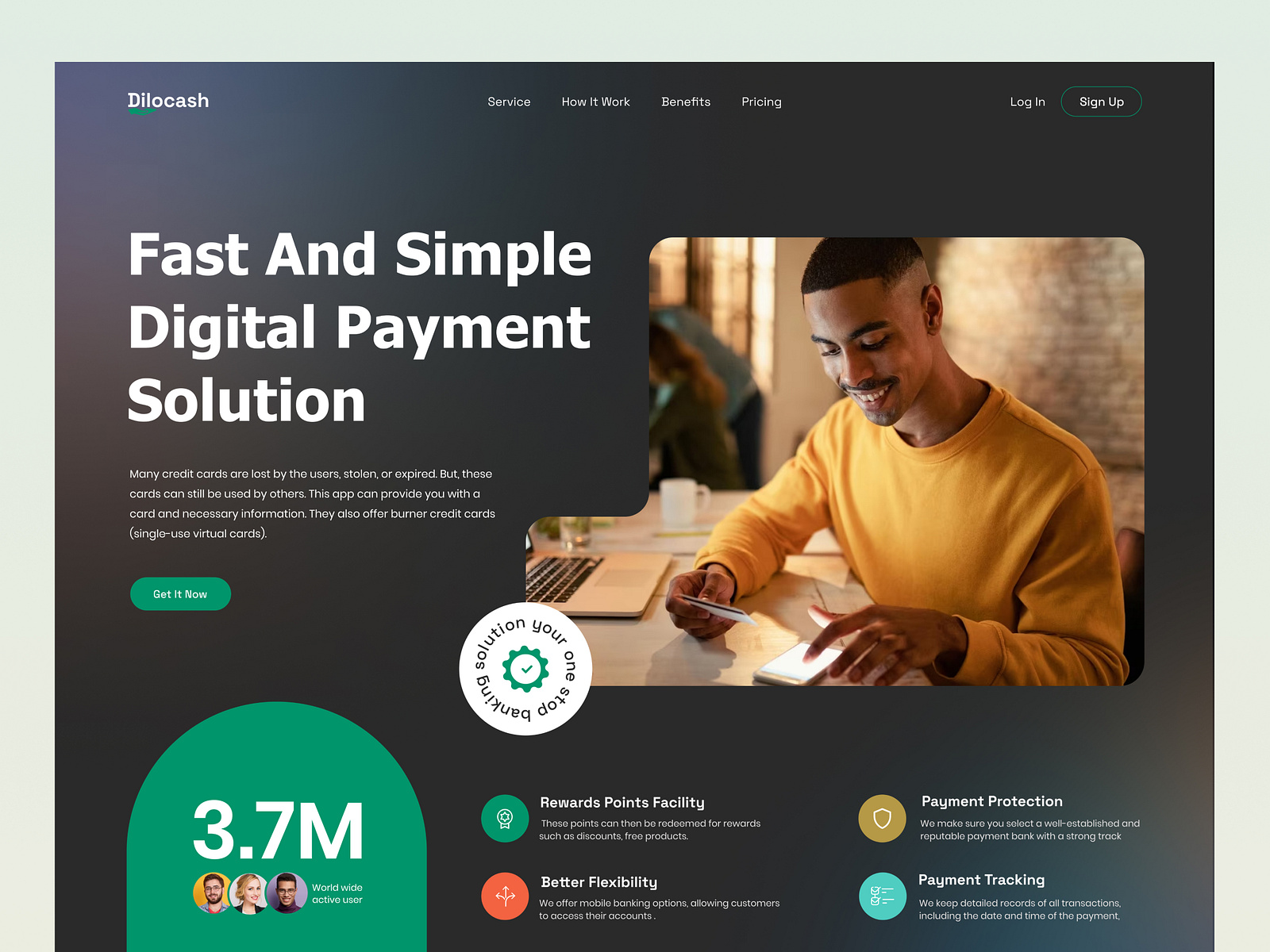 Digital Banking site Landing Page by Sri Mithun Dash on Dribbble