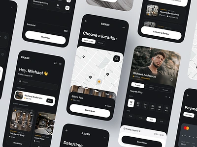 Barber Booking Mobile App barber booking barber shop barbers barbershop booking booking app booking platform grooming hair saloon haircut ios app mobile app mobile design product design saloon squire ui ui design ux visual design