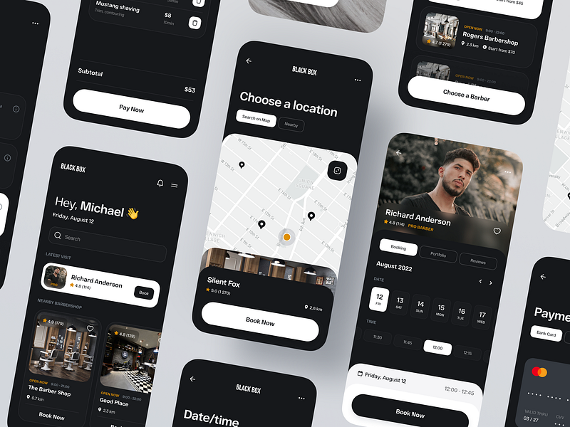 Barber Booking Mobile App by Conceptzilla on Dribbble