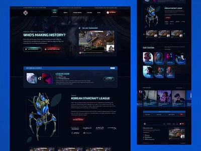 Korean Starcraft League II game web design gaming gaming website landing page minimal modern user interface website design