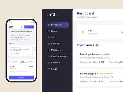 MTT Responsive Dashboard admin application dashboard management mobile reponsive saas ui user ux webapp