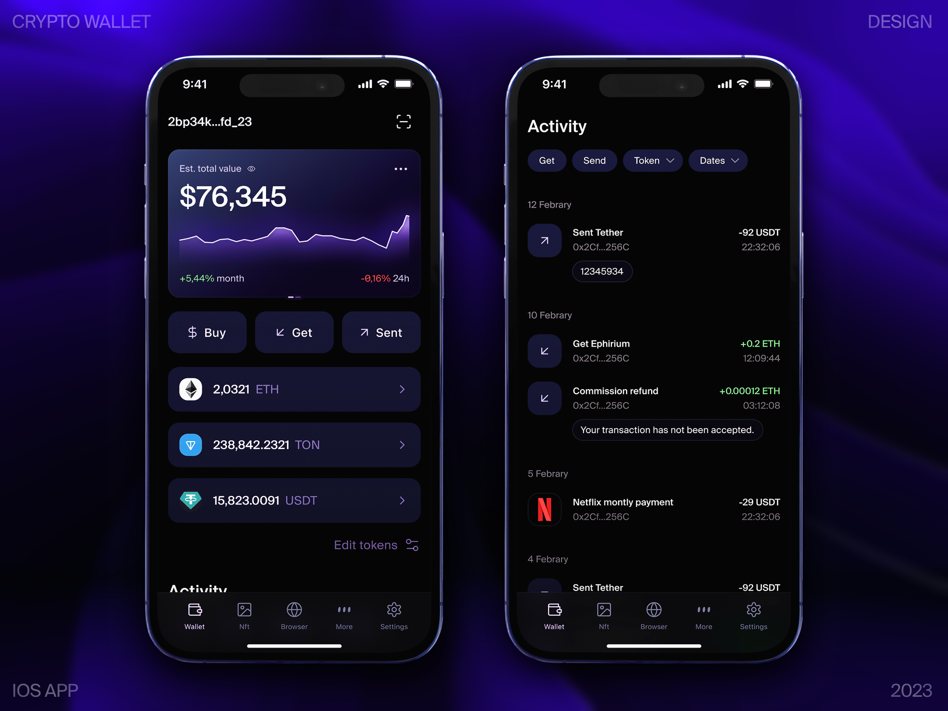 Crypto wallet app app app design app ui banking app design finance fintech fintech app fintech app design mobile mobile app mobile app design money online wallet payment transactions ui design wallet