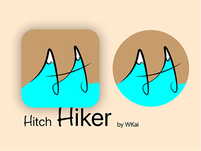 Hitch Hiker app icon. android app dribbbleweeklywarmup hiking illustration ios logo watch