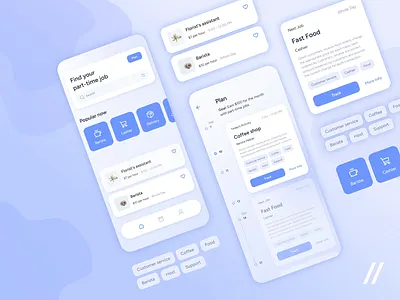 Part-Time Job Mobile IOS App android animation app app design app interaction dashboard design headhunting ios job mobile mobile app mobile ui motion online plan schedule search ui ux