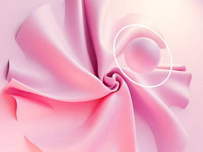 Cloth & Geometry 2 3d art abstract blender3d cloth concept design form geometry glow illustration pink ring shape shpere