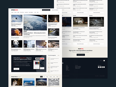 Space News website astro clean design launch mobile news product responsive rocket spaace spacenews typography ui ux webdesign website