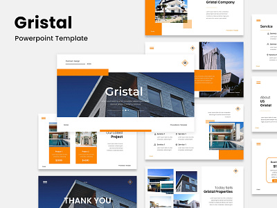 Gristal - Real Estate Powerpoint Template business clean creative pitch deck powerpoint template pptx presentation real estate slides template ui ux