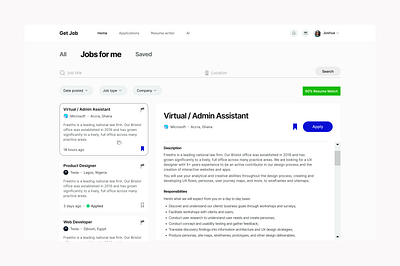 Job Website ui website