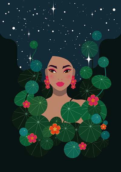 Personal Works | Dream of summer night in lotus pond art character design design digital art editorial illustration fashion illustration illustration vector