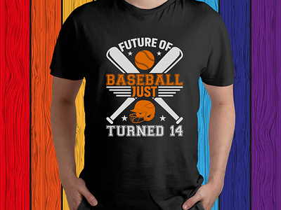 Future Of Baseball Just Turned 14 T-Shirt Design. american t shirt american t shirt logo baseball club baseball club logo baseball logo baseball logo design baseball polo t shirt baseball t shirt baseball t shirt design