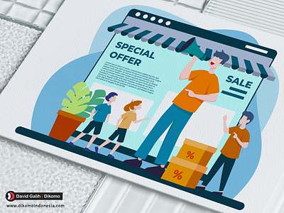 Introducing Online Business: Online Store Illustration phone