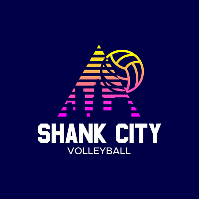 Logo Design for Shank City Volleyball branding commission design freelance work graphic design logo logo design branding retro vector volleyball