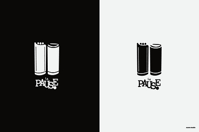 La Pause Café logo bar book brand branding coffee design graphic design ill illustration library logo logomark logotype