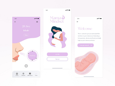 Pregnancy App app design application design meditation app meditation application pregnancy pregnancy app ui ui design user interface design