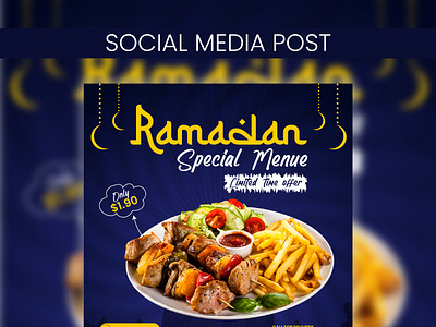 Ramadan Social Media Post Design agrafixer branding design fastfood graphic design instagrampost ramadan socialmediapost specialmenue ui vector