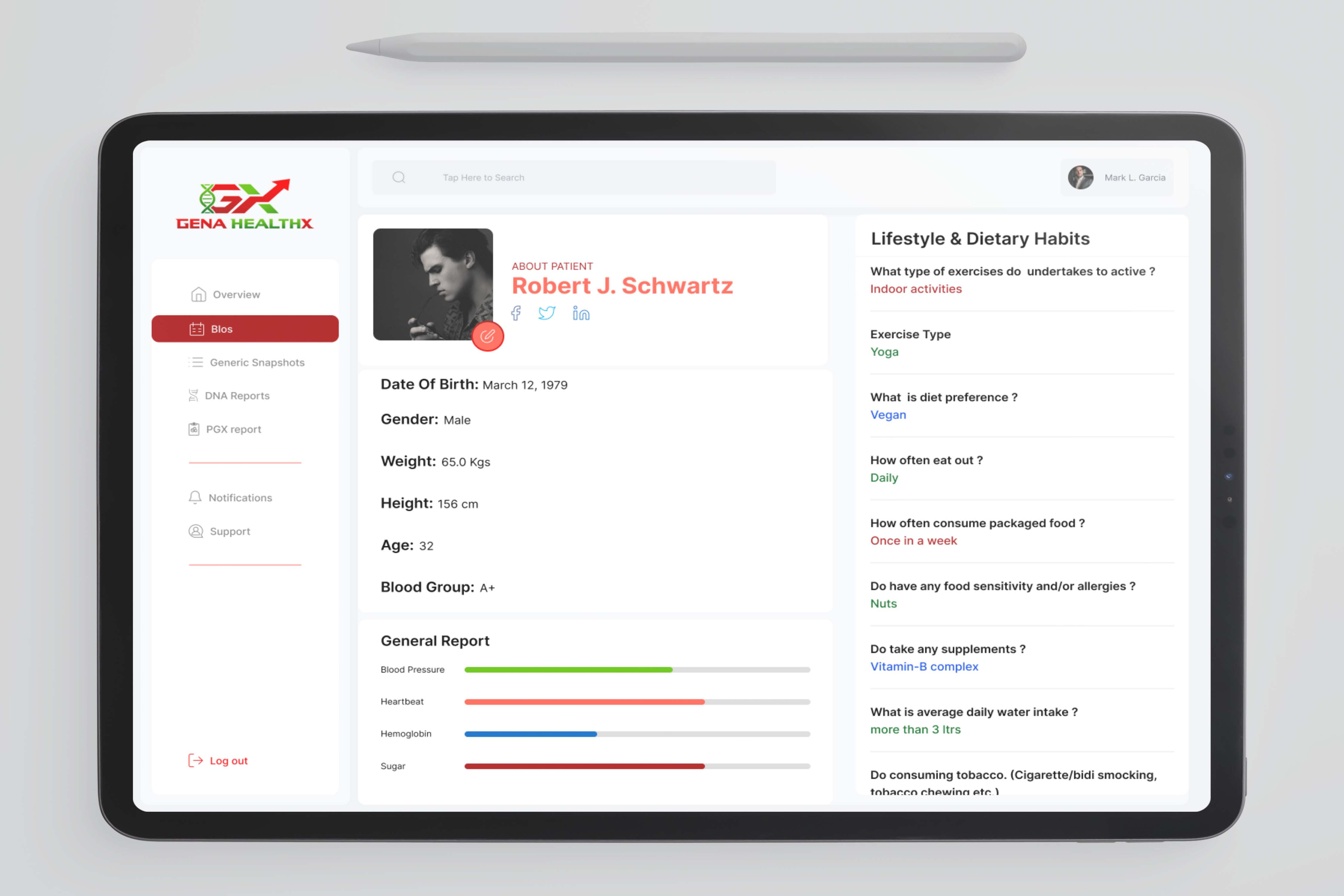 Health Record Dashboard Design dashboard data showcase figma graphic design health care layout medical medical dashboard patient profile reports layout reports showcase ui ui ux