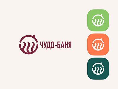 Чудо-Баня bathhouse branding circle logo