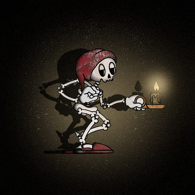 schleepy skeleton 2d after effects animation character gif motion graphic rig skeleton sneaky textures tween walk cycle