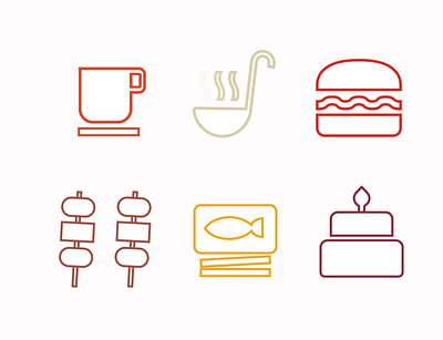 Food Service Icons animation branding graphic design logo motion graphics ui