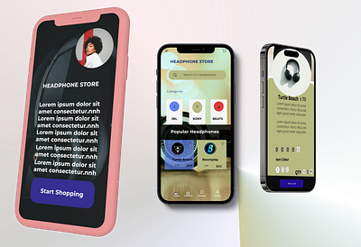 Online Headphone Store app branding design graphic design illustration ui ux