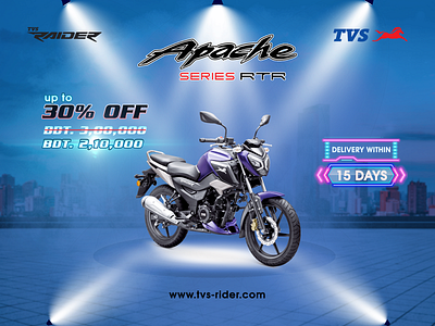 TVS Apache Discount Banner for Social Media Banner ad banner branding design graphic design social media banner social media pack social media post social media temple web banner