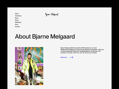 Bjarne Melgaard - new website design about art bjarne brutalist design melgaard minimalist norway shopify webdesign whitespace