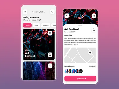 Event Mobile App app art color colourful concept design event event app exhibition exhibition app festival ios mobile app mobile app design party party app ui ui design user interface user interface design