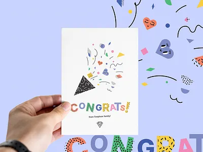 Congrats card for Tooploox congratulations geometric greeting card illustration shapes tooploox