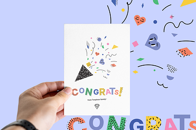 Congrats card for Tooploox congratulations geometric greeting card illustration shapes tooploox