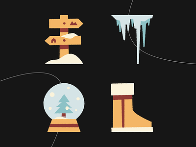 Winter Icons boot direction ice icon design icons illustrator rosek sign snow globe texture ugg vector winter winter icons