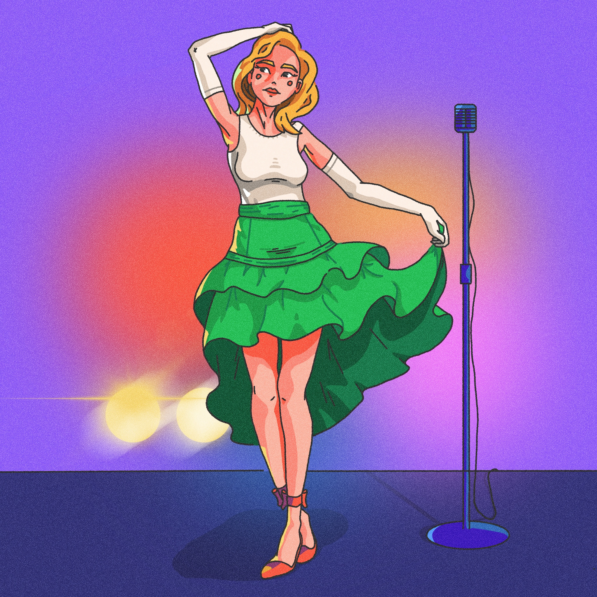 Singer Illu character dance human illustration singer