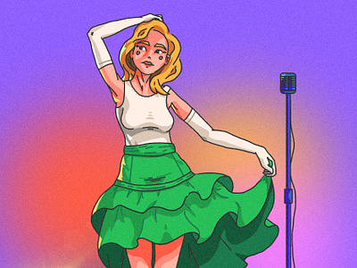 Singer Illu character dance human illustration singer