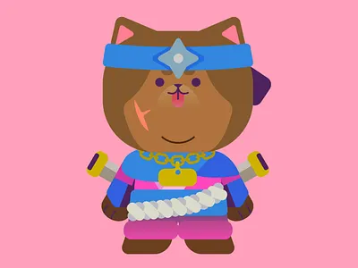 TAKA THE SAMURAI DOG 2d akita inu character design dog fight graphic design illustration ninja pink samurai shiba inu shuriken vector