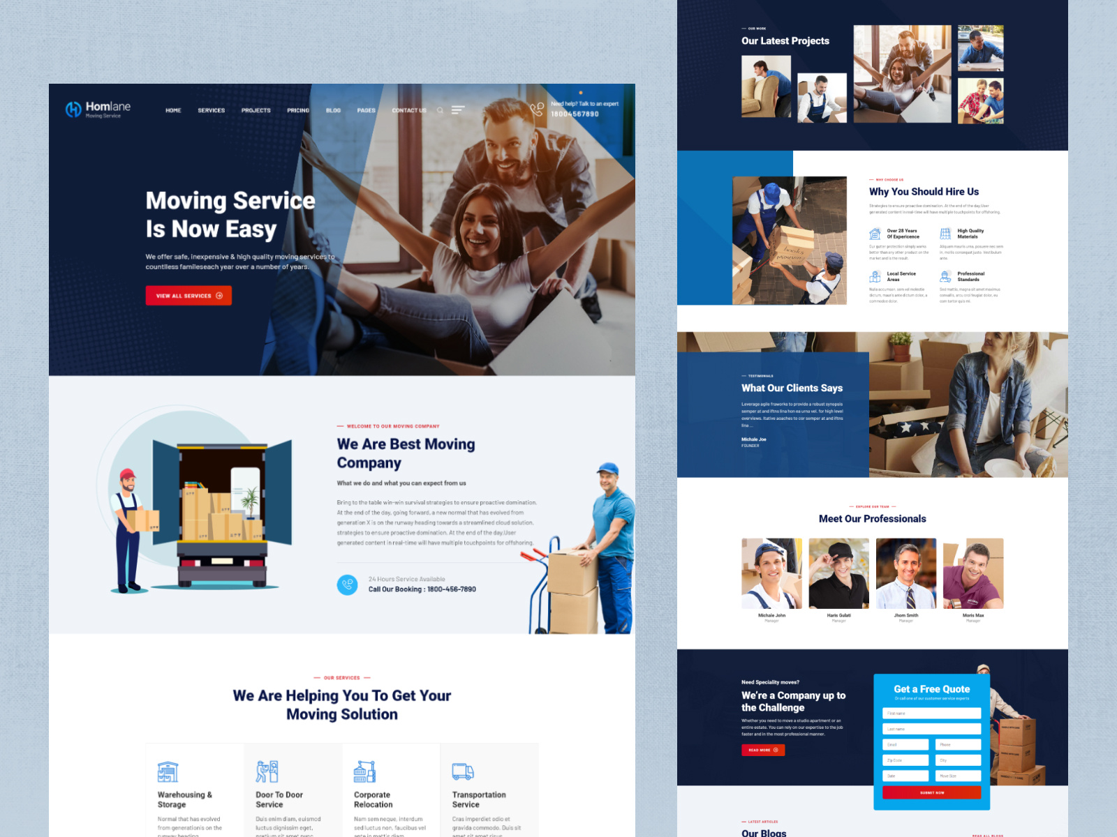 Homlane - Moving Services Web Design by Vinod Pal for Template Path: UI ...